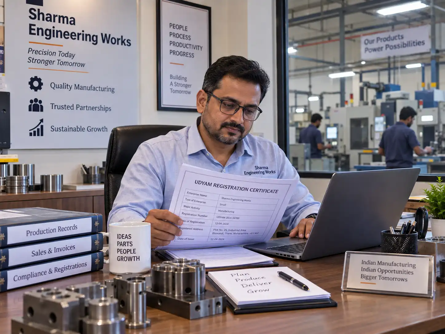 Indian small business owner with a Udyam registration certificate