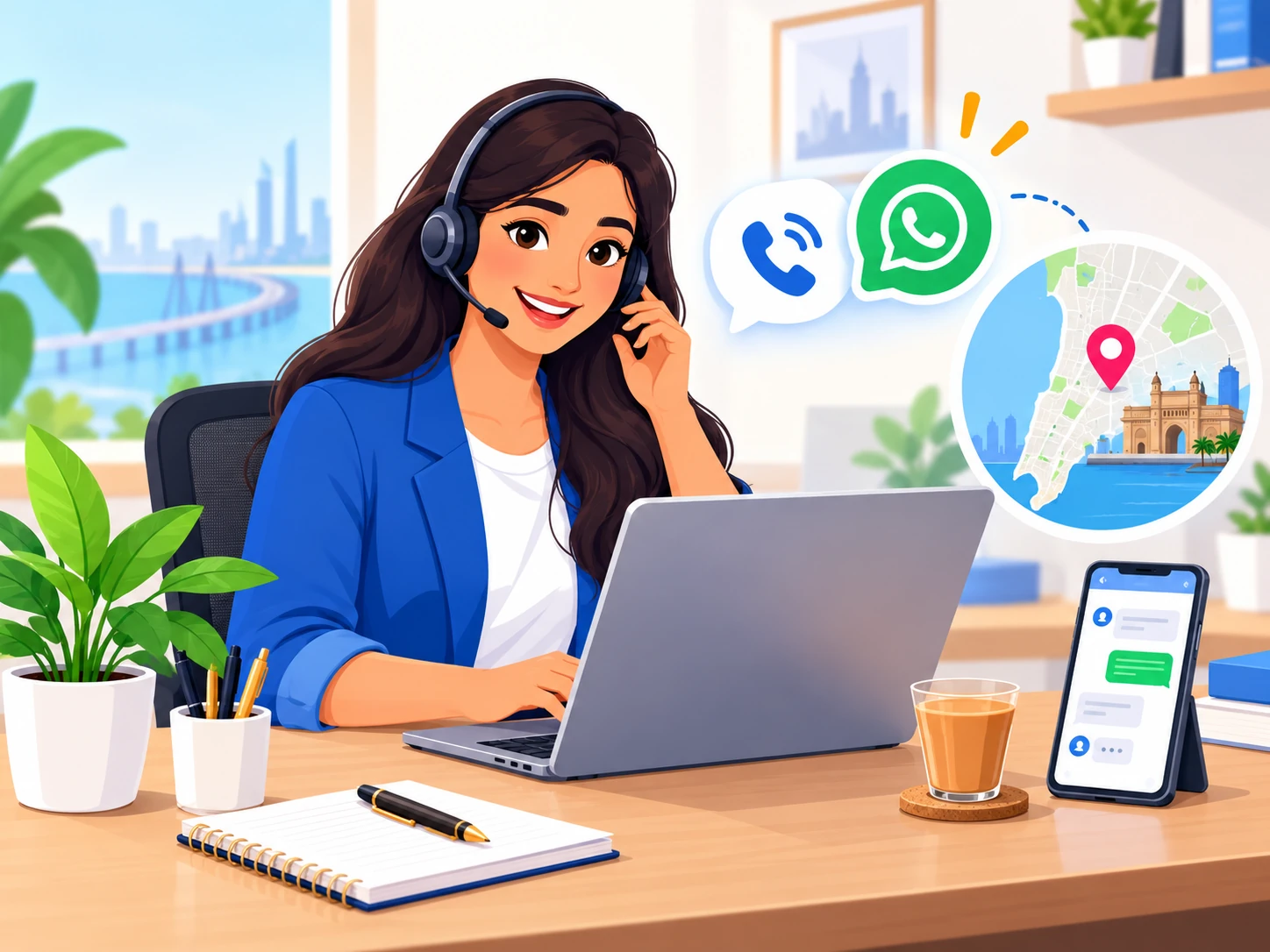 Friendly support agent ready to help over call, WhatsApp and in-person in Mumbai