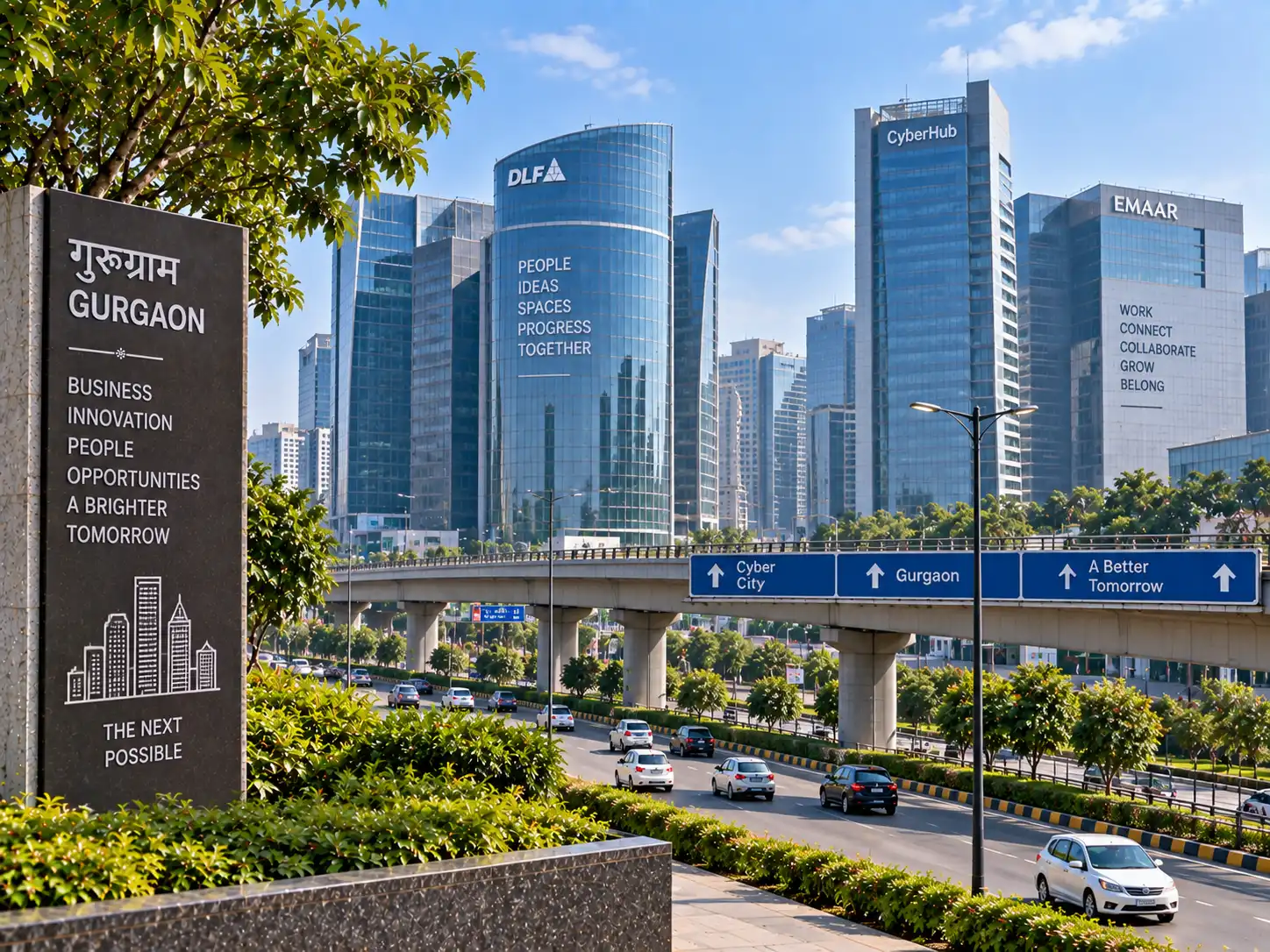 DLF Cyber City glass towers in Gurgaon