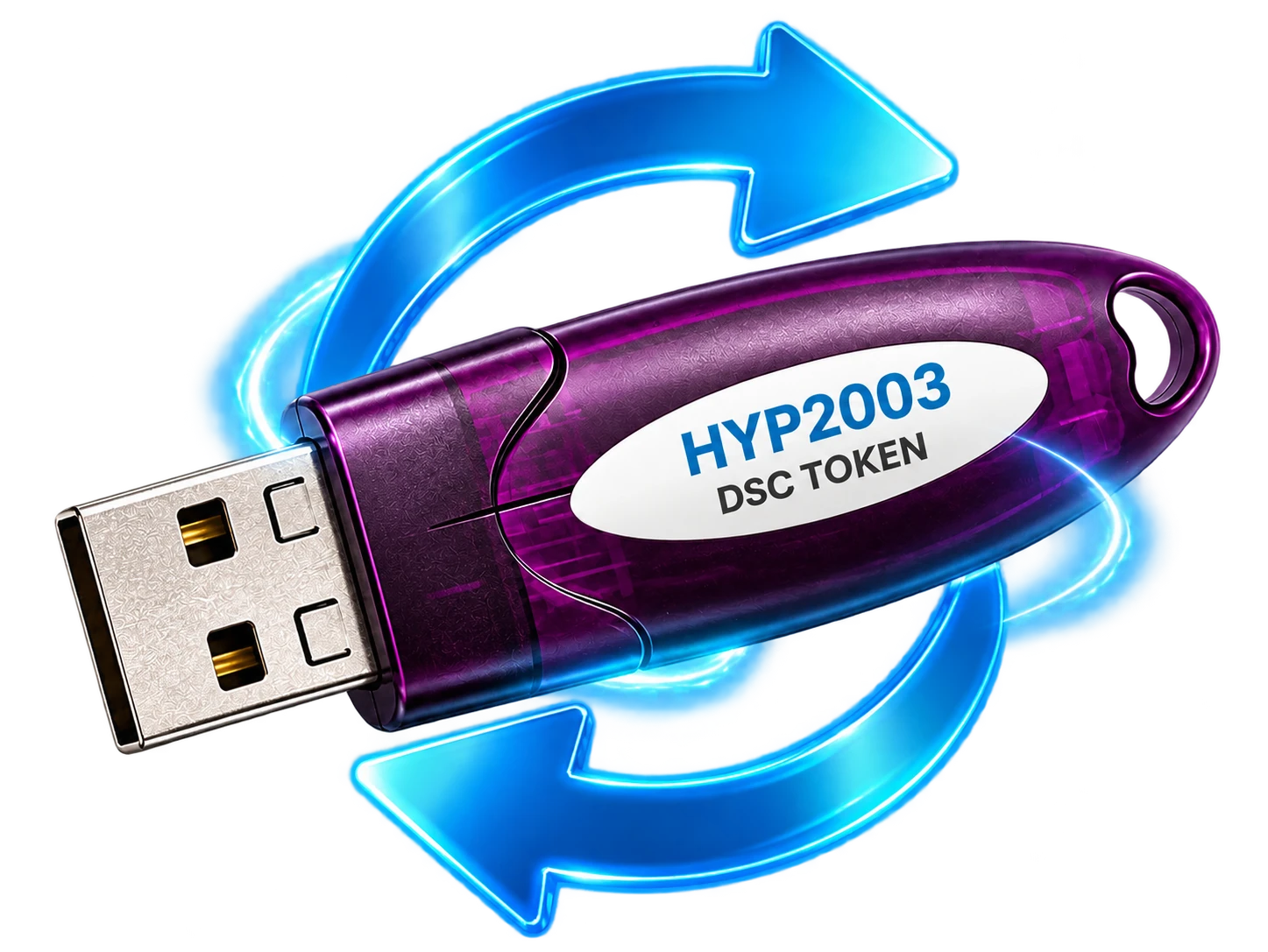 USB DSC token with a renewal refresh icon