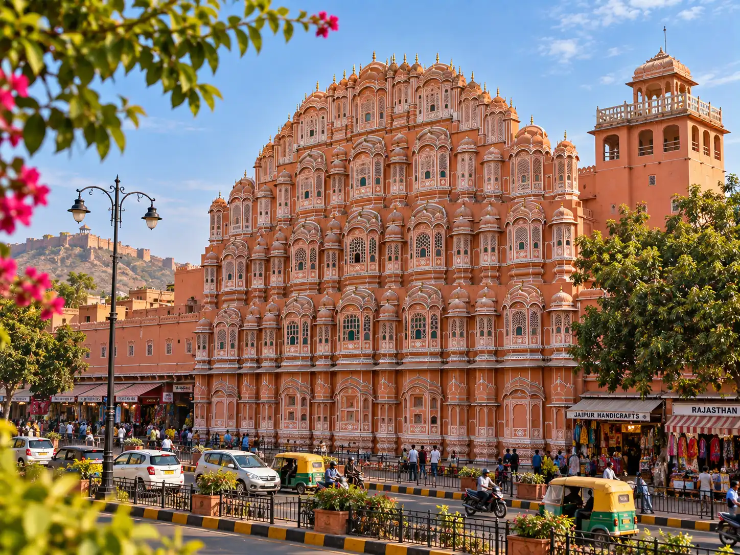 Hawa Mahal palace facade in Jaipur